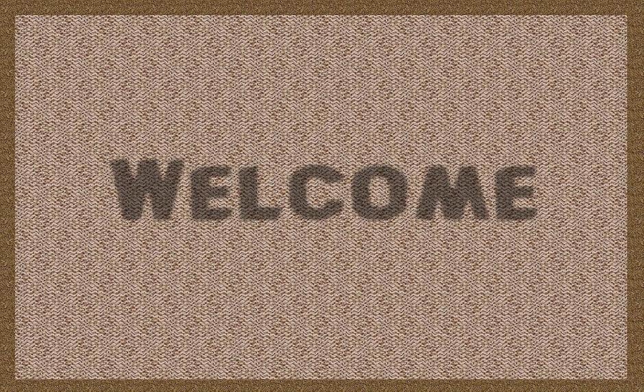 brown welcome mat