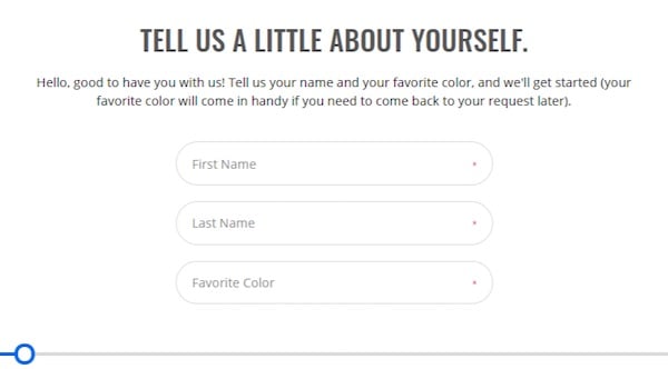 form asking for name and favorite color