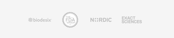 Biodesix, FDA Group, Nordic, and Exact Sciences logos on homepage